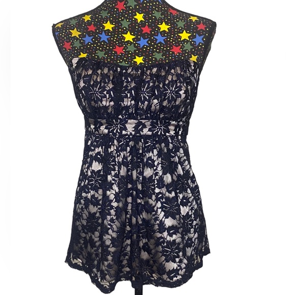 Forever New Tops - 3450! Forever New strapless black and silver lace top size 12.